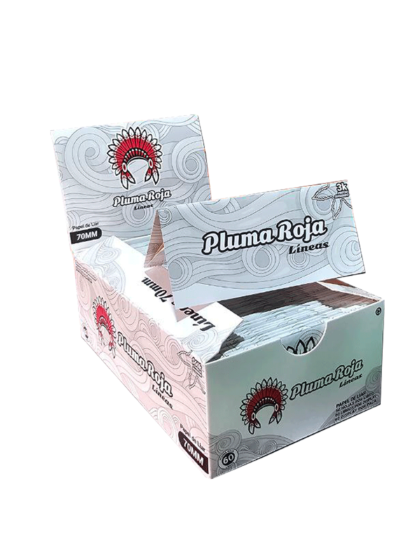 Paca Papel Pluma Roja Líneas 70 MM